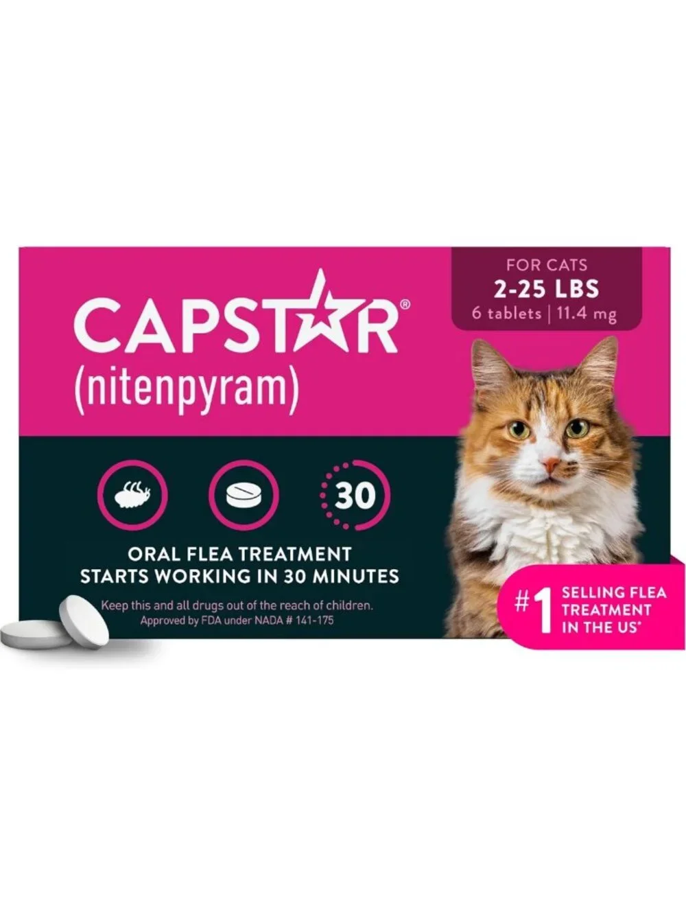 Fast-Acting Cat Flea Treatment Tablets, Vet-Recommended, Kills Fleas in 30 Min